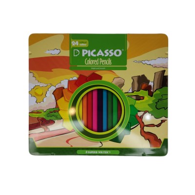 مدادرنگی پیکاسو جعبه فلزی 24 رنگ